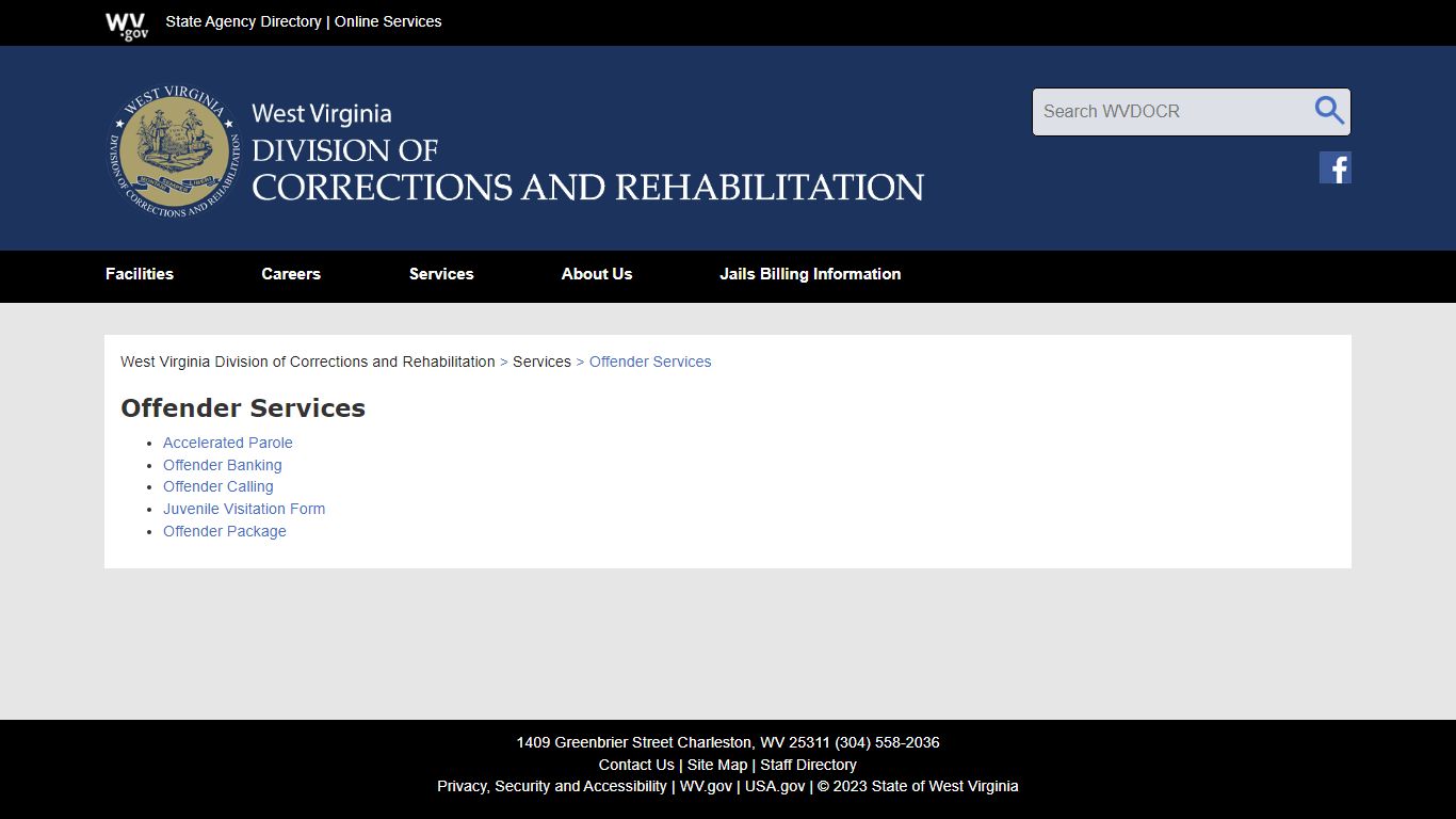 Offender Services - West Virginia